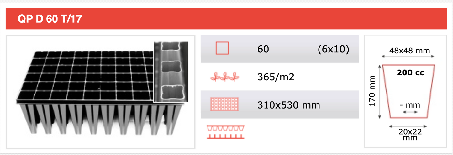 Propagation Tray QPD60T/17B (box of 25)