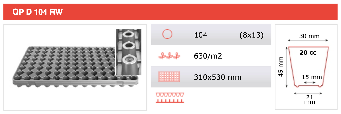 Propagation Tray QPD104RW (box of 25)