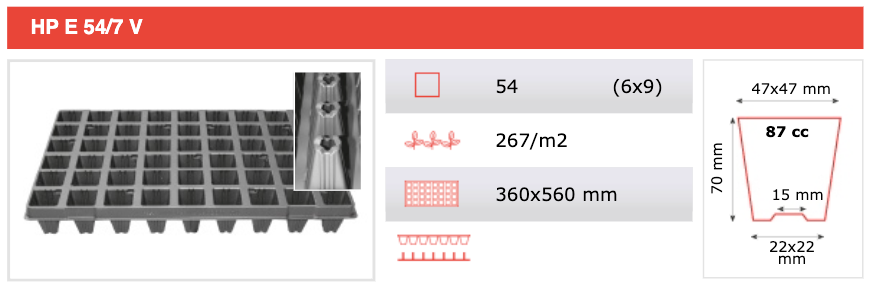 Propagation Tray HPE54/7V (box of 50)