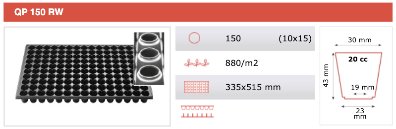 Propagation Tray QP150RWB (box of 25)