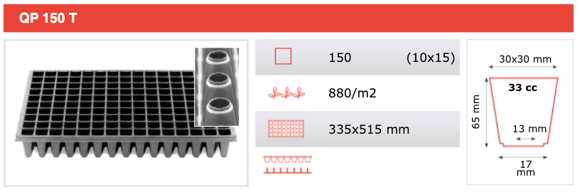 Propagation Tray QP150T (box of 25)