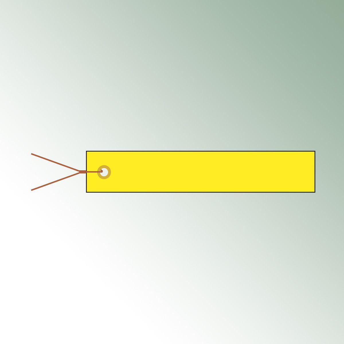 Hanging Labels 10x1,8cm yellow, unprinted No./pack = 250 pieces