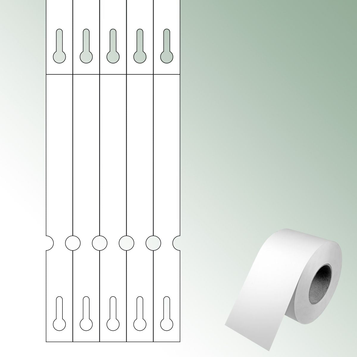 Thermal-Transf. Loops 200x20 white, unprinted No./roll = 3000 pieces