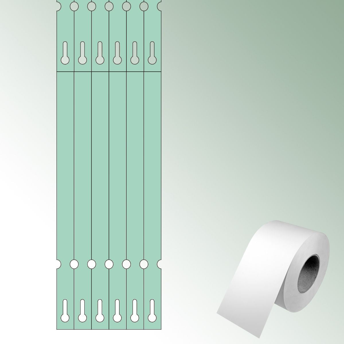Thermal-Transf. Loops 250x17 green, unprinted No./roll = 2000 pieces