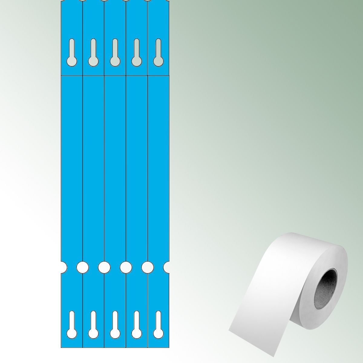 Thermal-Transf. Loops 250x20 blue, unprinted No./roll = 2000 pieces