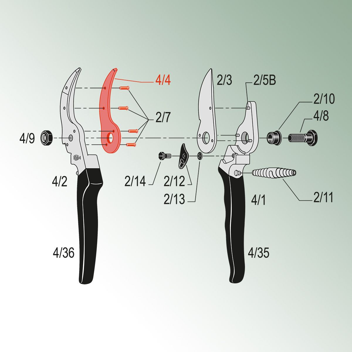 Felco Counterblade with 4 rivets for Model 4