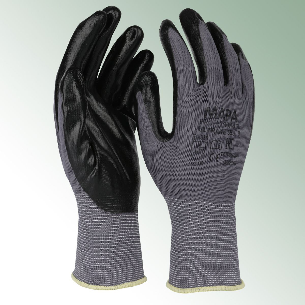 Synthetic glove, black ultrane 553, size 6