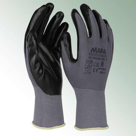 Synthetic glove, black ultrane 553, size 6