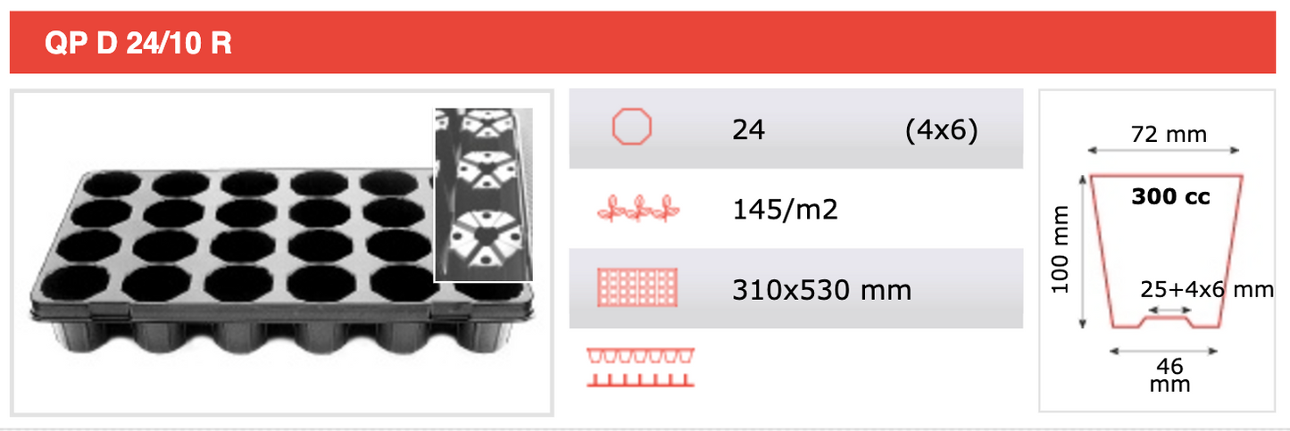 Propagation Tray QPD24/10RB (box of 25)