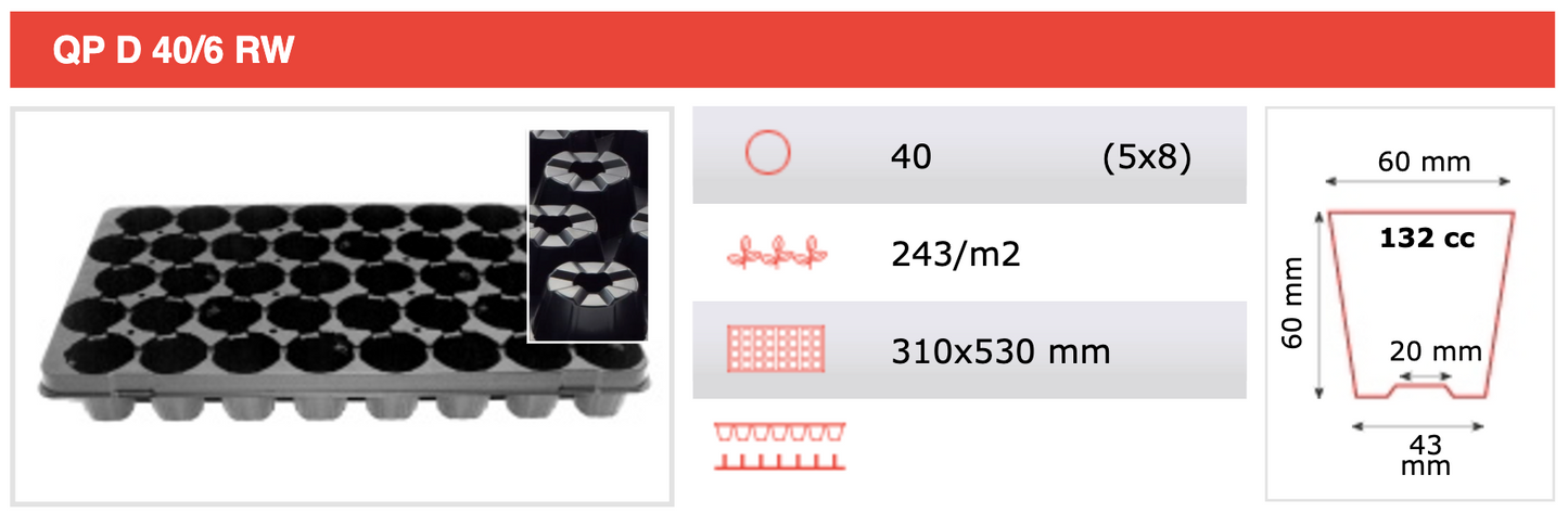 Propagation Tray QPD40/6RWB (box of 25)