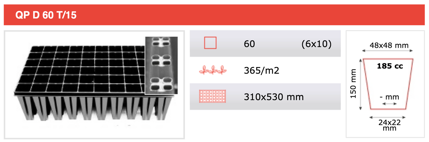 Propagation Tray QPD60T/15B (box of 25)