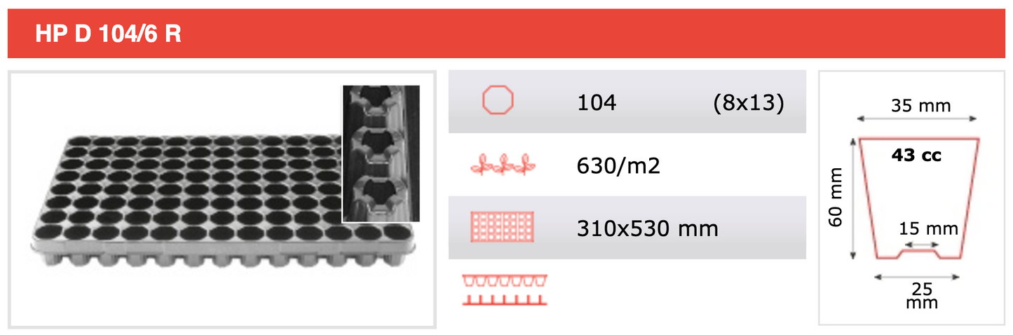 Propagation Tray HPD104/6RB (box of 50)