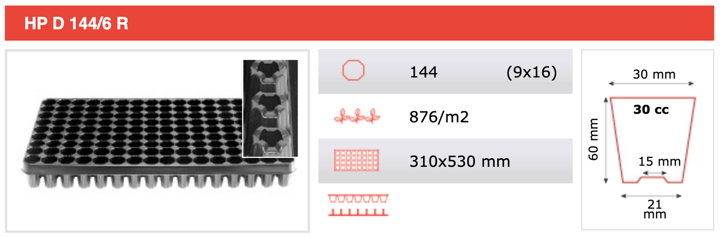 Propagation Tray HPD144/6RB (box of 50)