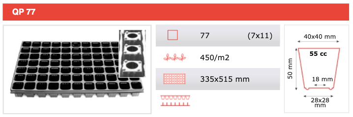 Propagation Tray QP77WB (box of 25)