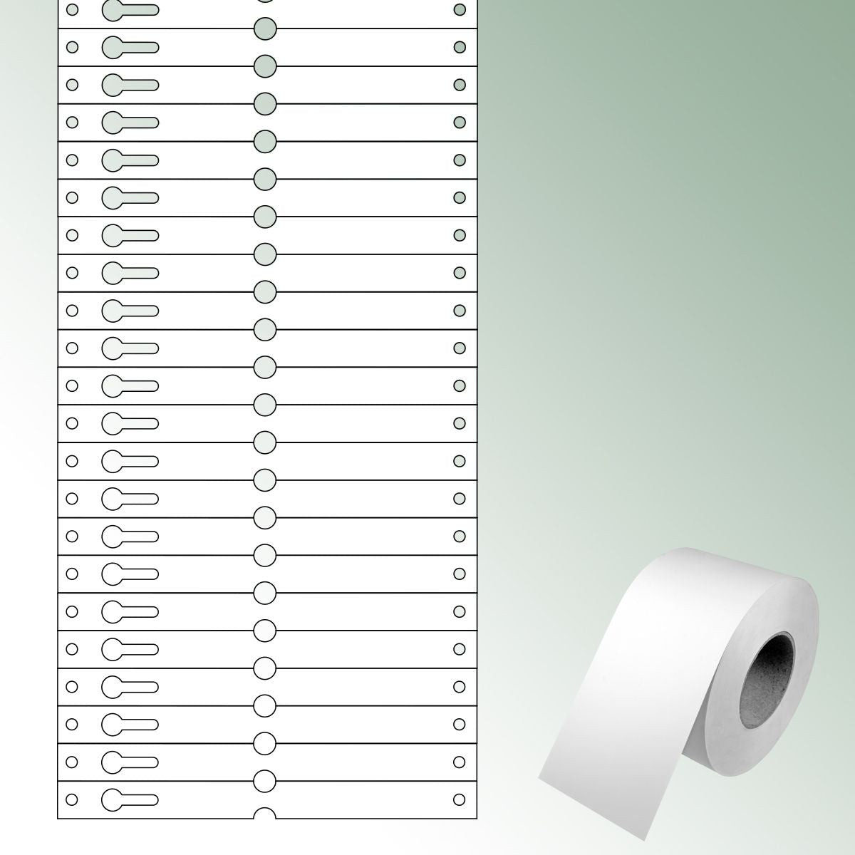 Loop Labels 140x12,75mm white, unprinted No./roll = 1000 pieces