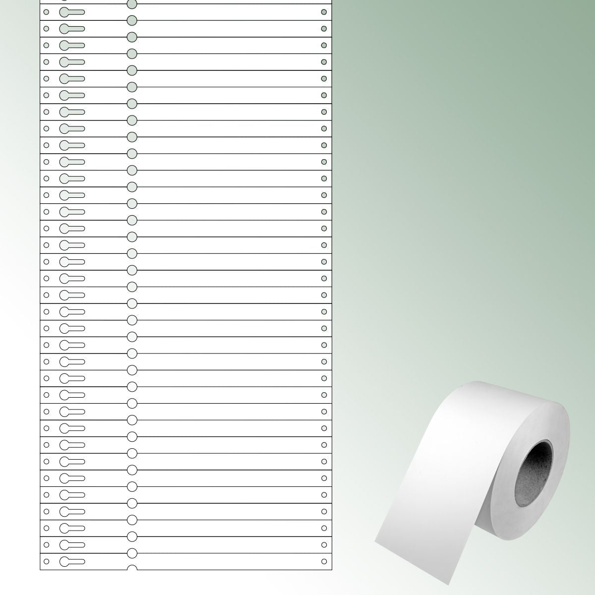 Loop Labels 220x12,75mm white, unprinted No./roll = 1000 pieces