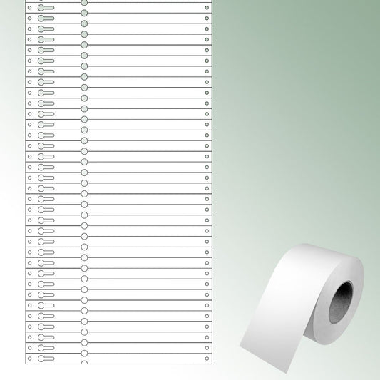 Loop Labels 220x12,75mm white, unprinted No./roll = 1000 pieces