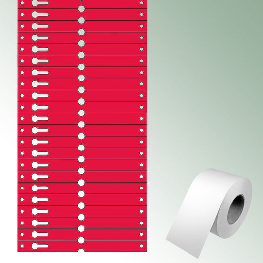 Loop Labels 140x12,75mm red, unprinted No./roll = 1000 pieces