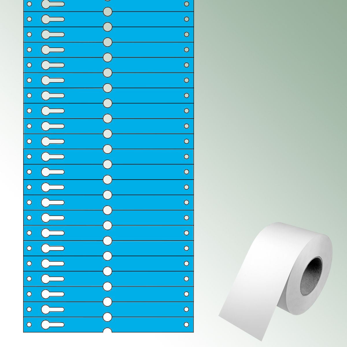 Loop Labels 140x12,75mm blue, unprinted No./roll = 1000 pieces