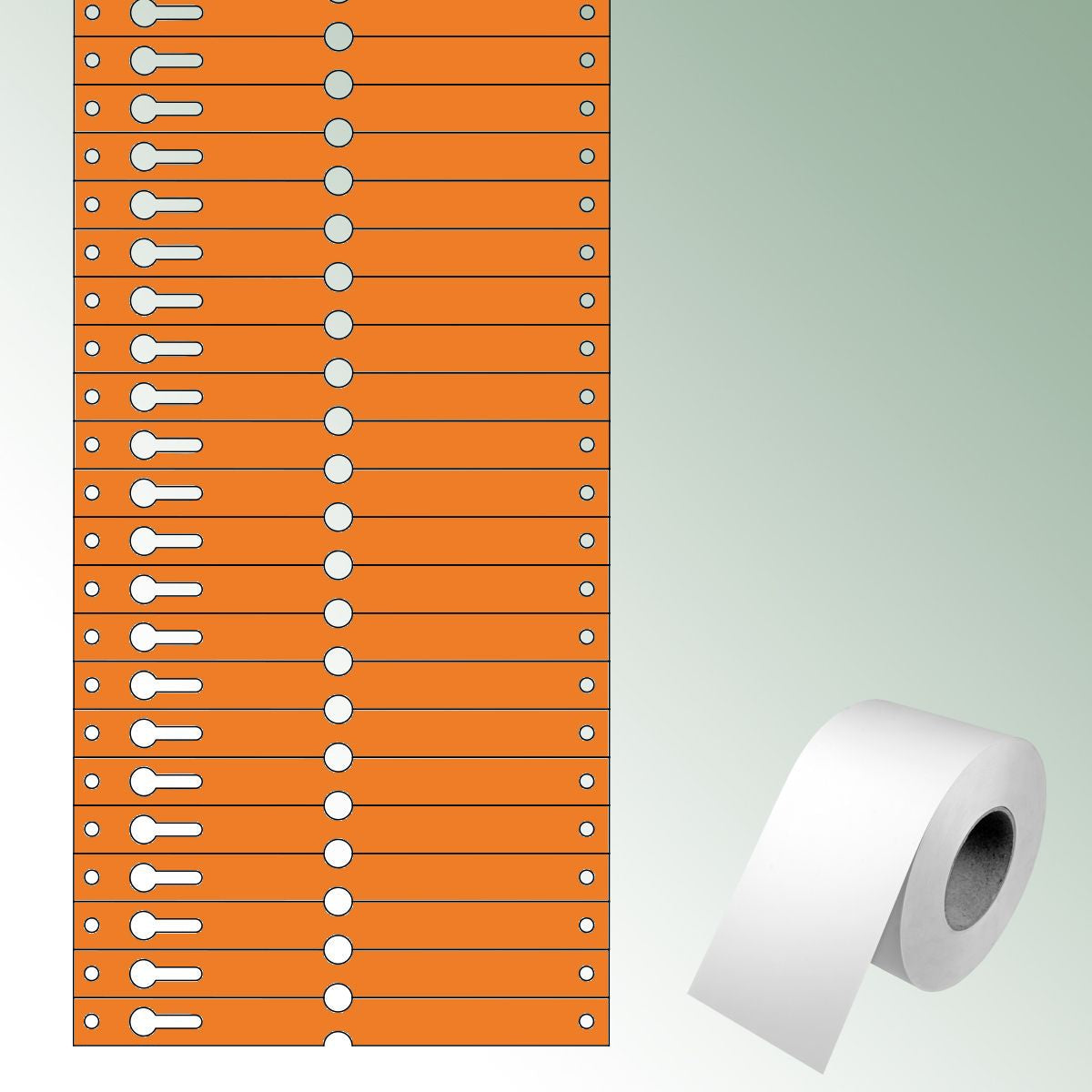 Loop Labels 140x12,75mm orange, unprinted No./roll = 1000 pieces