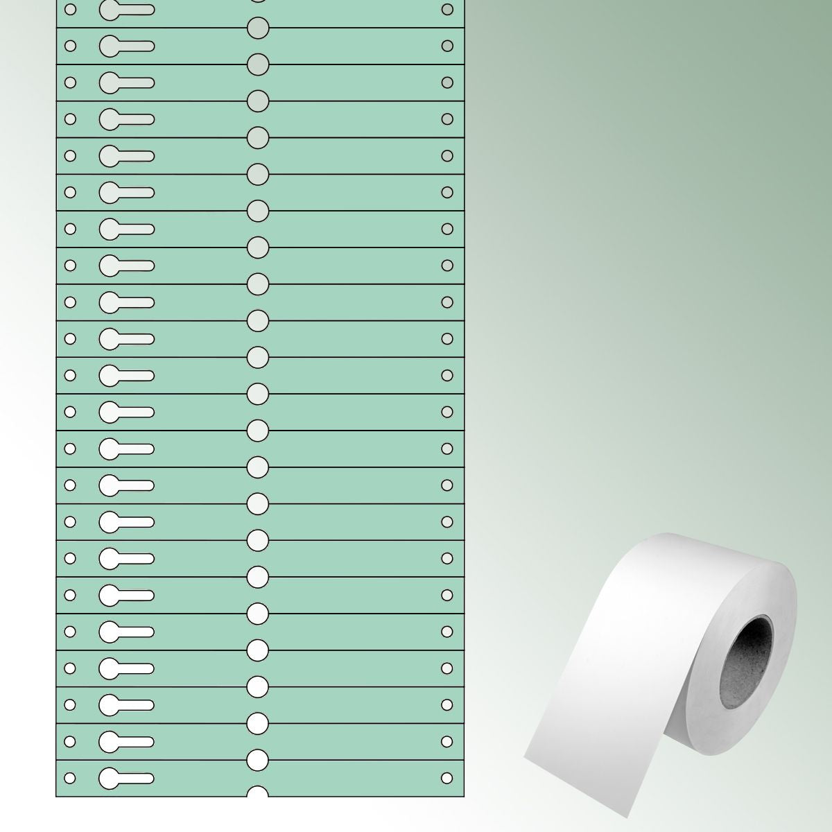 Loop Labels 140x12,75mm green, unprinted No./roll = 1000 pieces