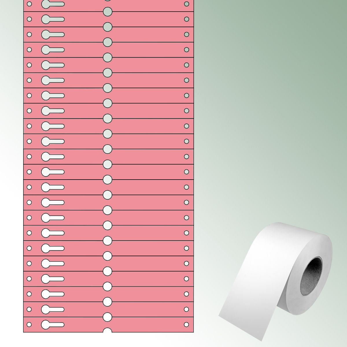 Loop Labels 140x12,75mm pink, unprinted No./roll = 1000 pieces