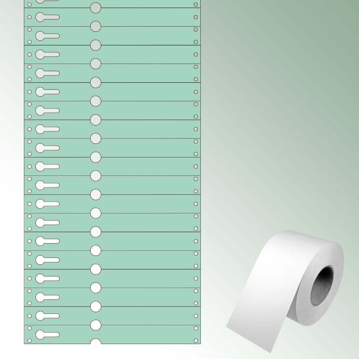 Loop Labels 180x19,125mm green, unprinted No./roll = 1000 pieces