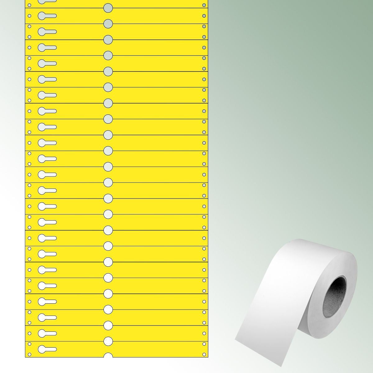 Loop Labels 220x19,125mm yellow, unprinted / large loop No./roll = 1000 pieces