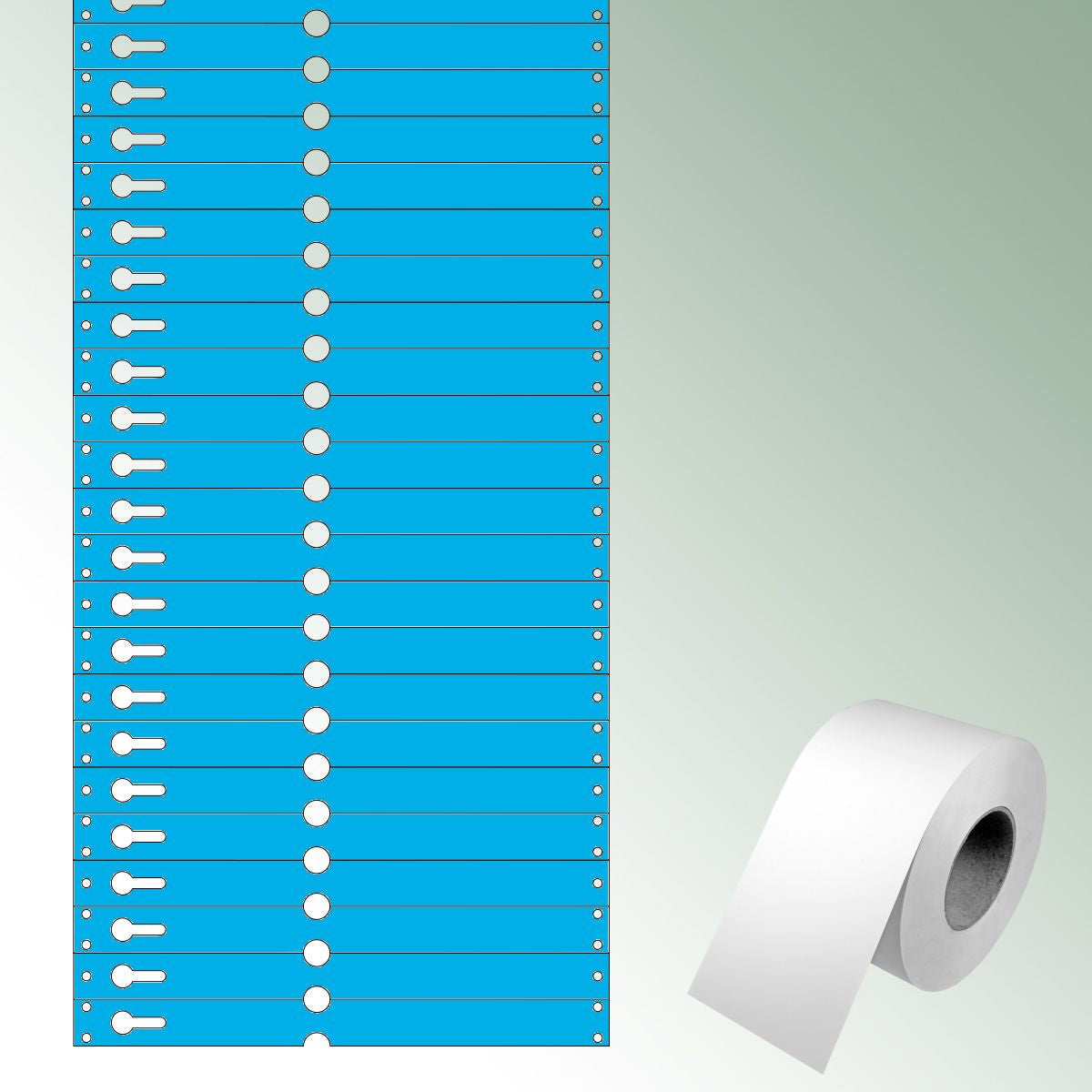 Loop Labels 220x19,125mm blue, unprinted / large loop No./roll = 1000 pieces