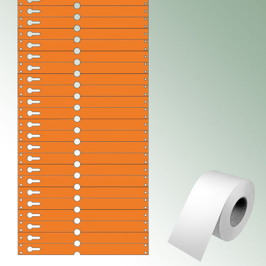 Loop Labels 220x19,125mm orange, unprinted / large loop No./roll = 1000 pieces