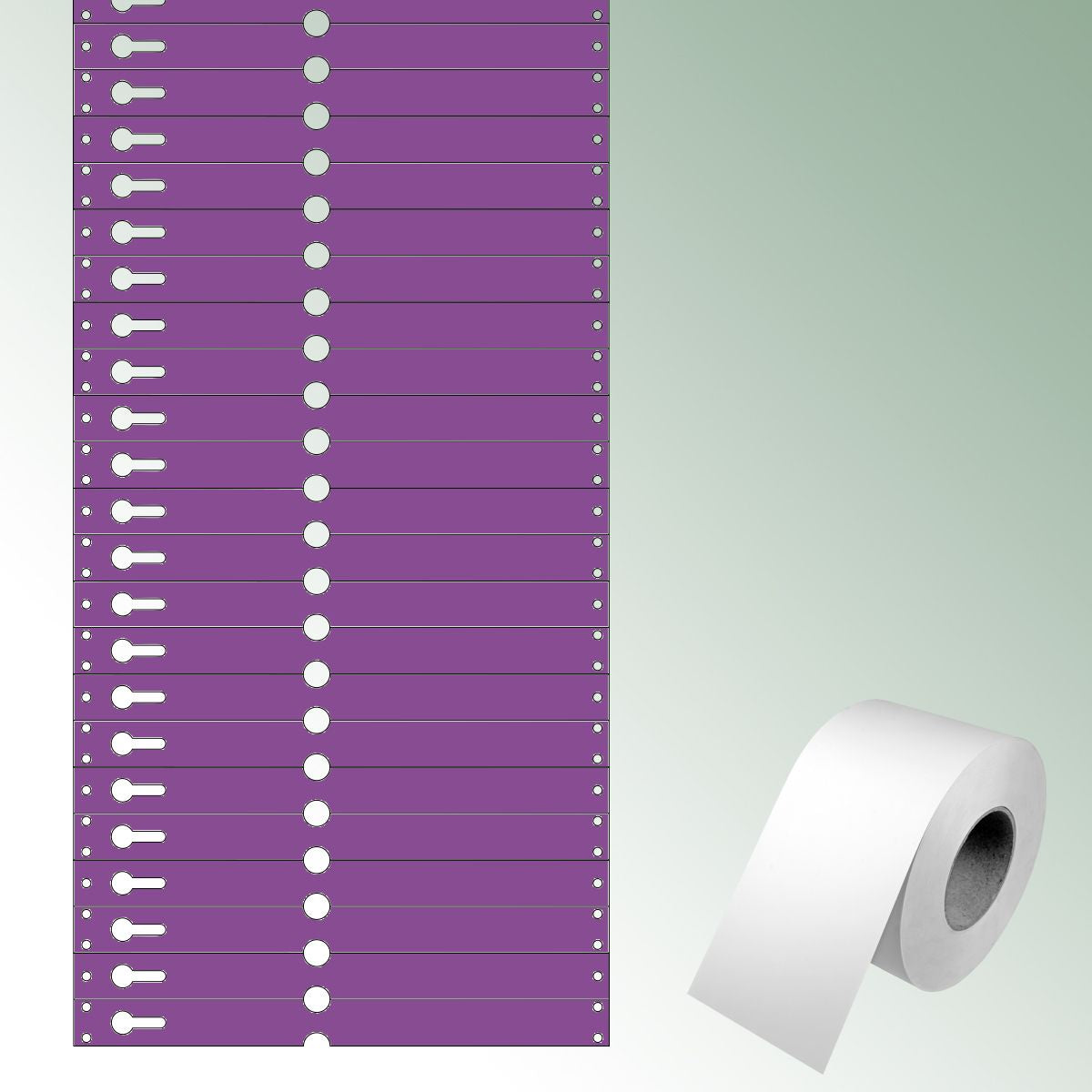 Loop Labels 220x19,125mm violet, unprinted / large loop No./roll = 100 ...