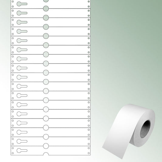 Loop Labels 220x25,50mm white, unprinted No./roll = 2500 pieces