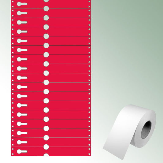 Loop Labels 220x25,50mm red, unprinted standard box = 2.500 pieces