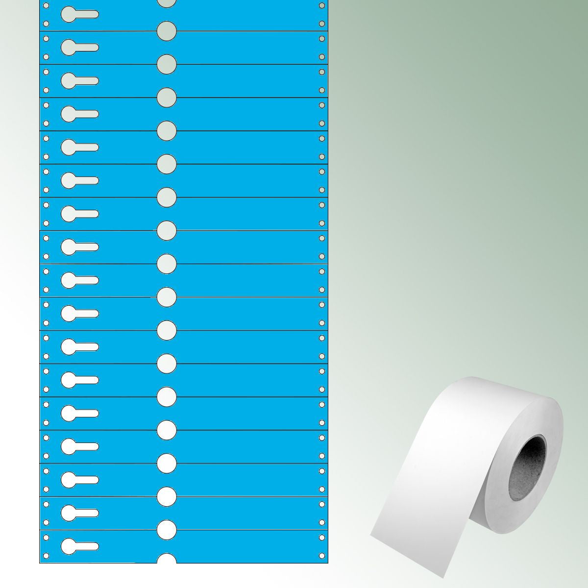 Loop Labels 220x25,50mm blue, unprinted standard box = 2.500 pieces