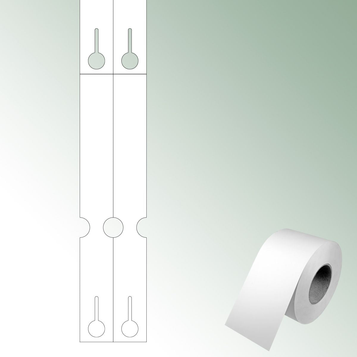 Thermal-Transf. Loops 400x50 white, unprinted No./roll = 1000 pieces