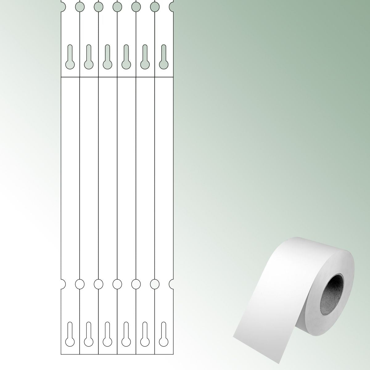 Thermal-Transf. Loops 250x17 white, unprinted No./roll = 2000 pieces