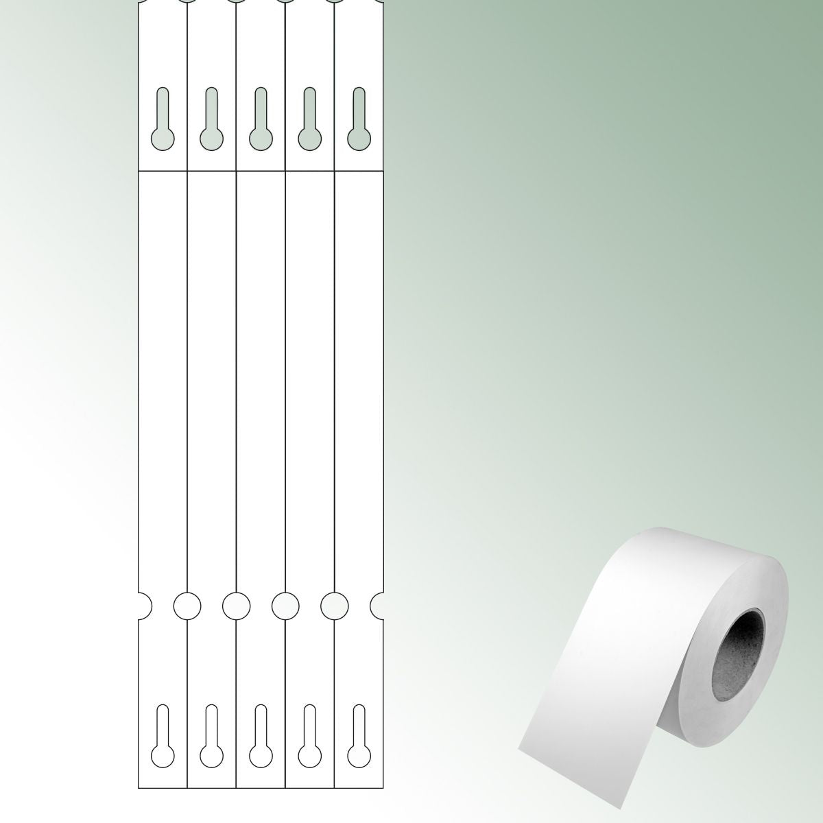 Thermal-Transf. Loops 250x20 white, unprinted No./roll = 2000 pieces ...