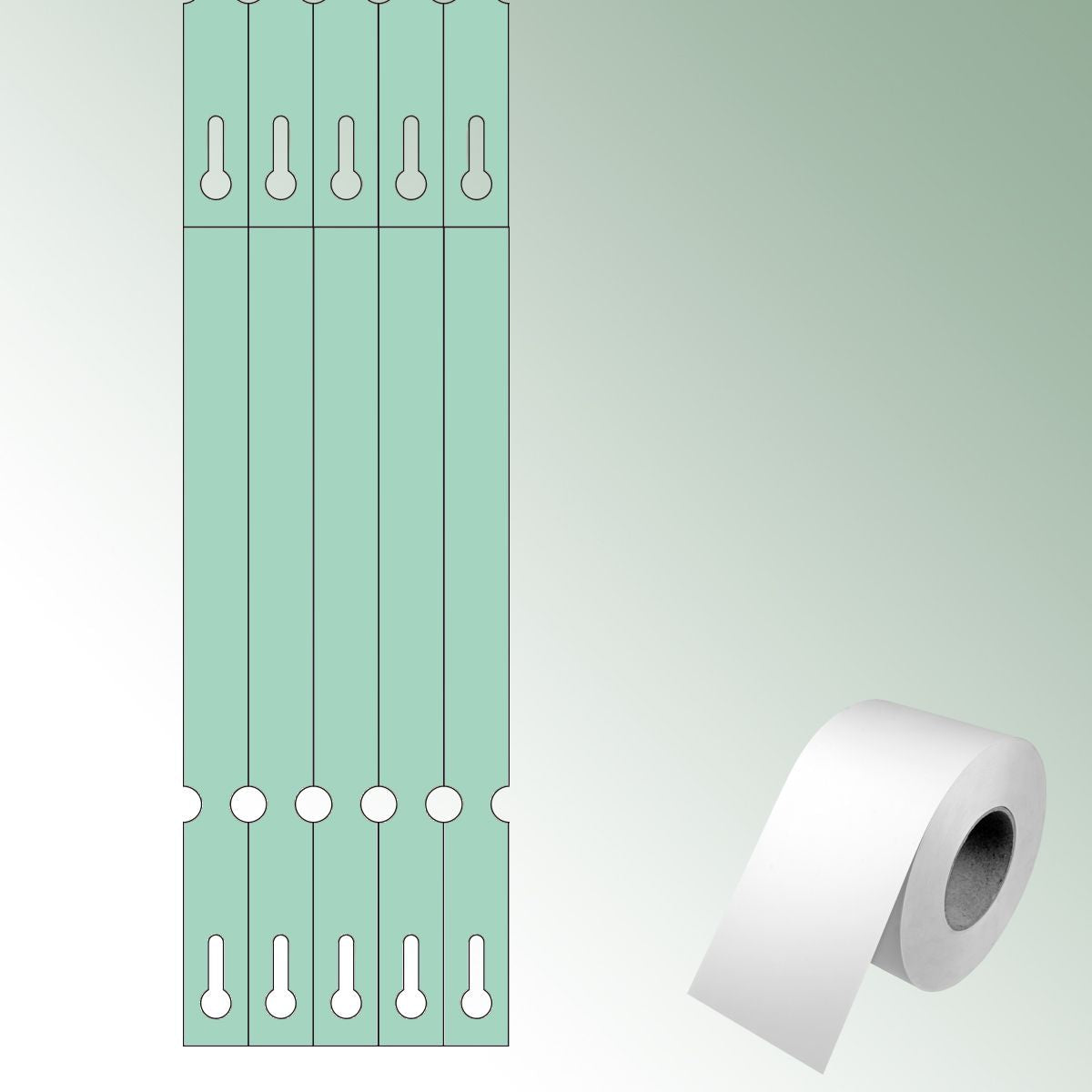 Thermal-Transf. Loops 250x20 green, unprinted No./roll = 2000 pieces