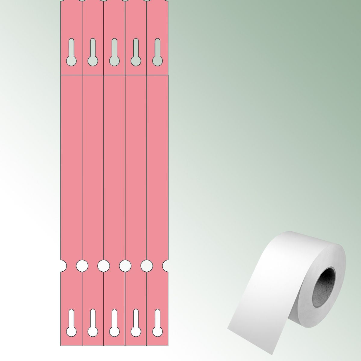 Thermal-Transf. Loops 250x20 pink, unprinted No./roll = 2000 pieces