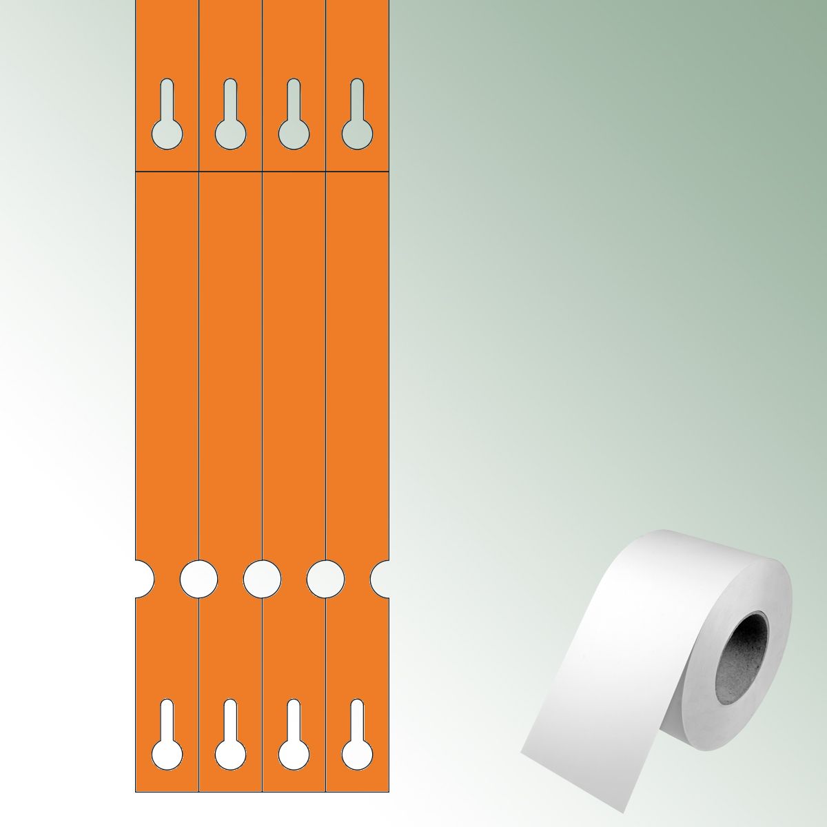 Thermal-Transf. Loops 250x25 orange, unprinted No./roll = 2000 pieces