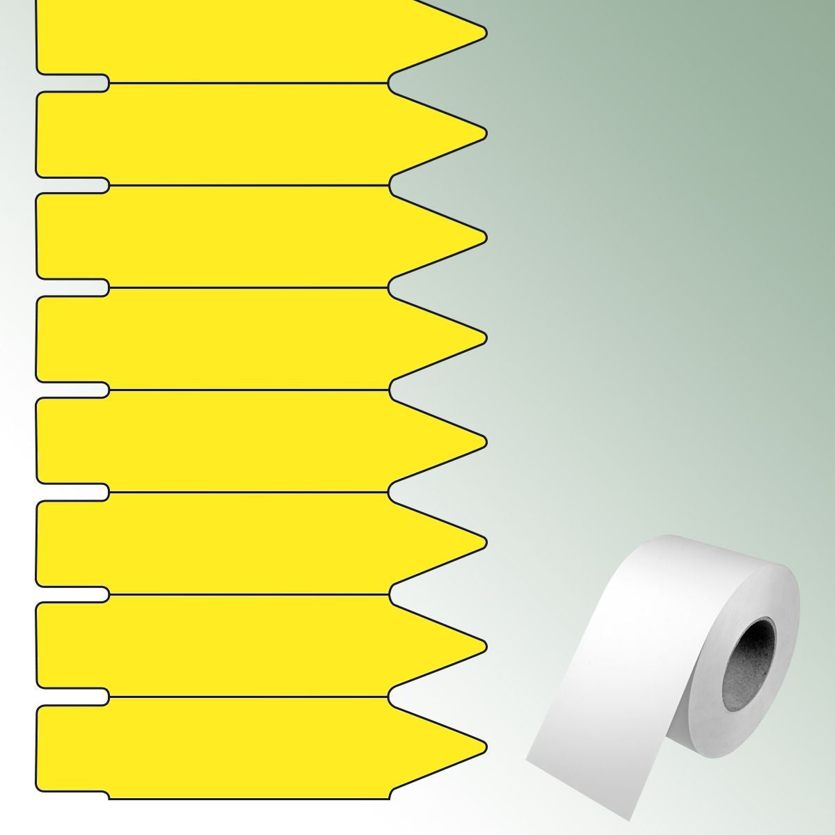 TT Stick Labels 75x17mm yellow, unprinted No./roll = 2500 pieces