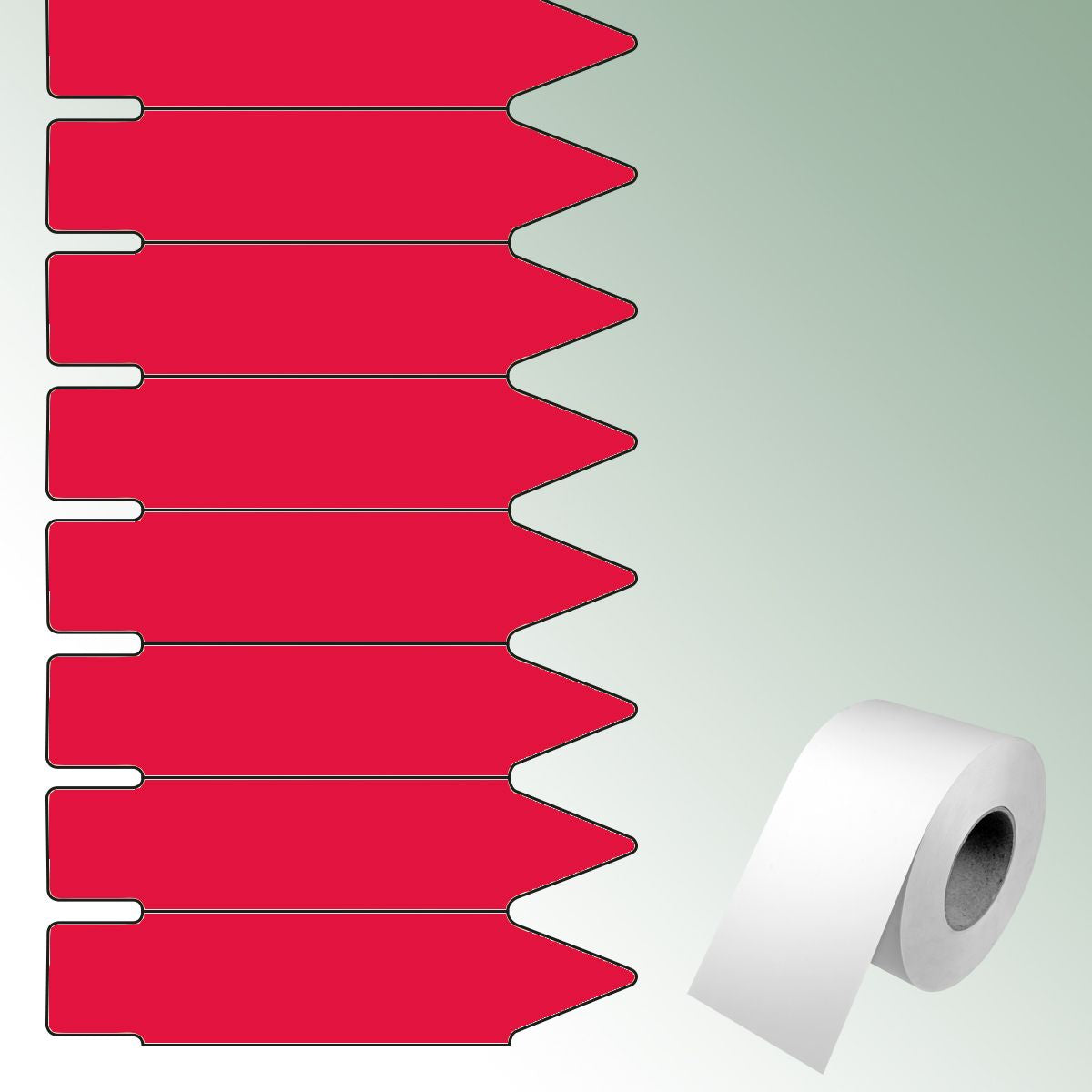 TT Stick Labels 75x17mm red, unprinted No./roll = 2500 pieces