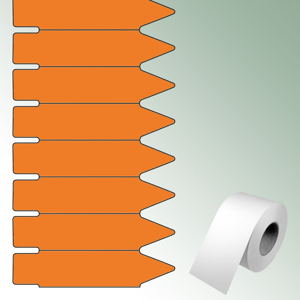 TT Stick Labels 75x17mm orange, unprinted No./roll = 2500 pieces