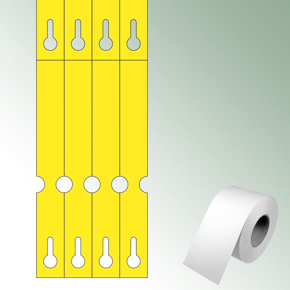 Opti-loops 200x25 yellow, unprinted No./roll = 3000 pieces