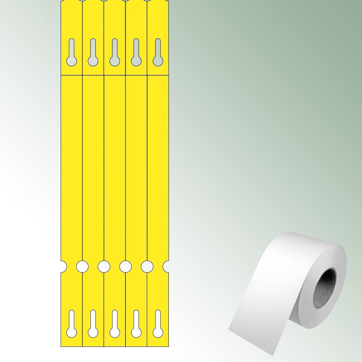 Opti-loops 250x20 yellow, unprinted No./roll = 2000 pieces