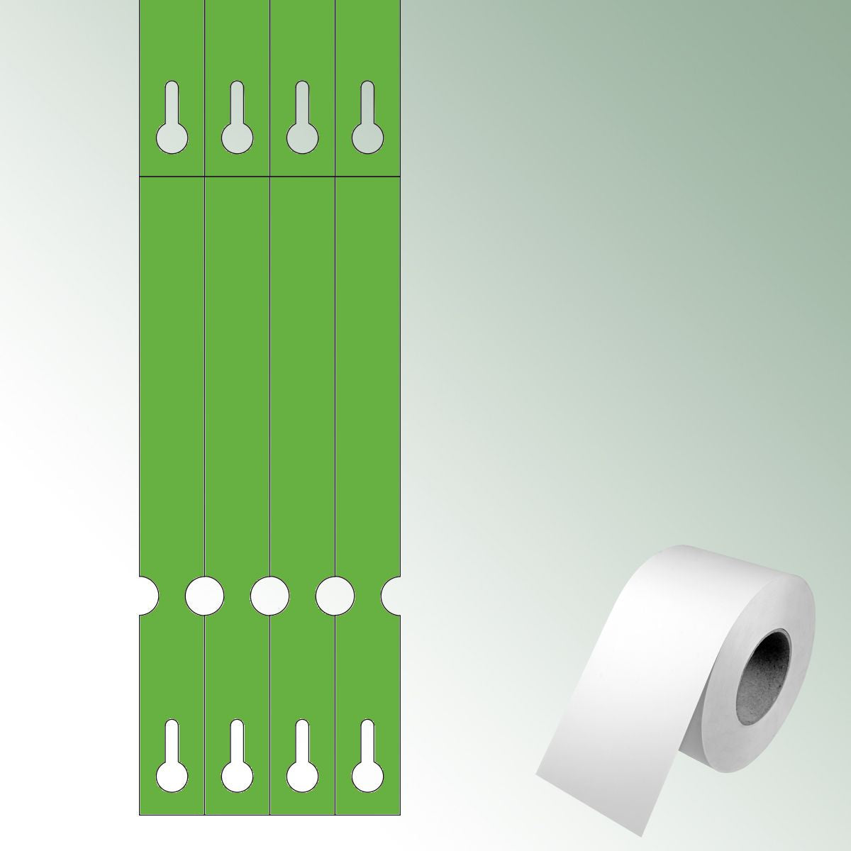 Opti-loops 250x25 green, unprinted No./roll = 2000 pieces