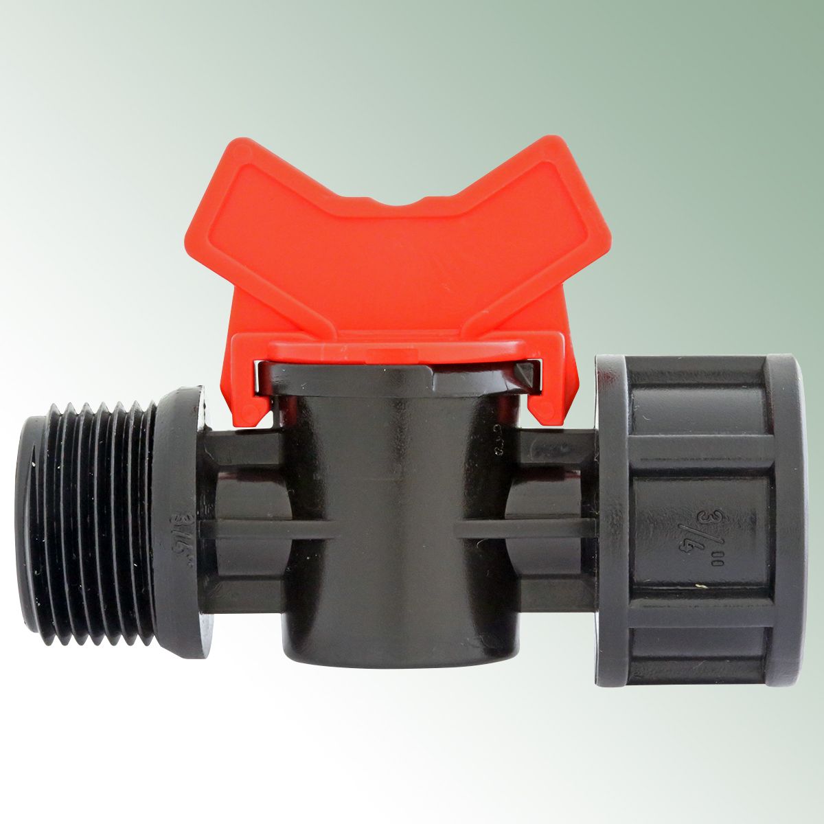 Plastic In-line Valve (up to 4 bar), 3/4Male x 3/4Female Thread, for Pipe