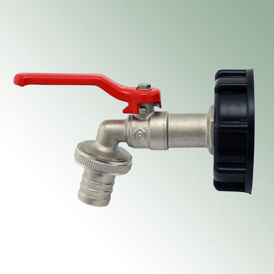 Ball Drain Valve (IBC Tank) - Fitting 60mm Coarse Thread - Tap Connection 1" Male Thread