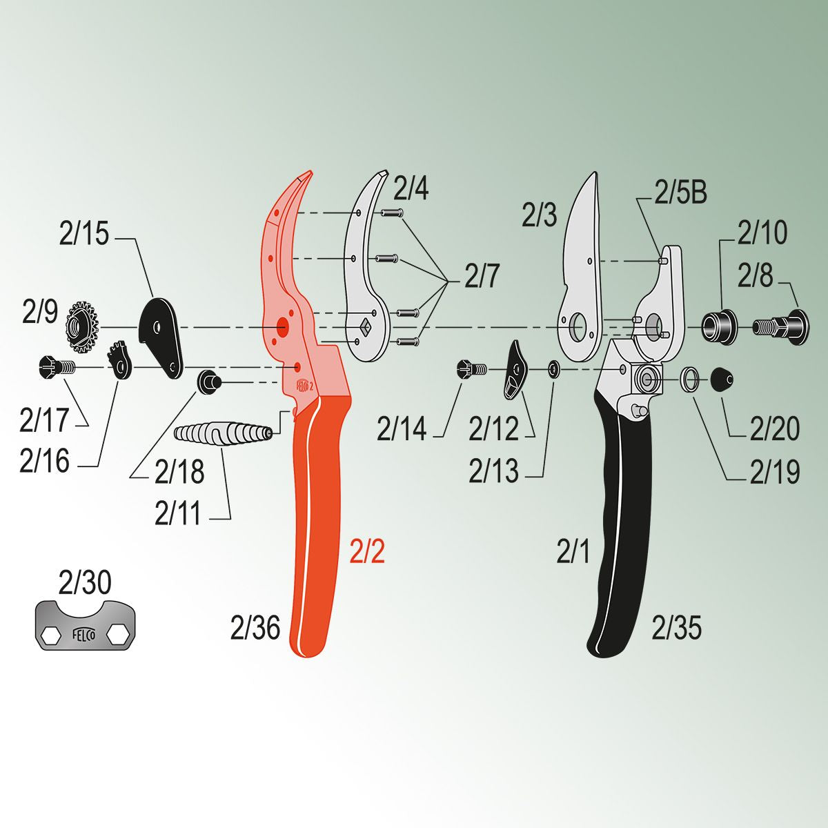 Felco Handle with Counterblade for Model 2