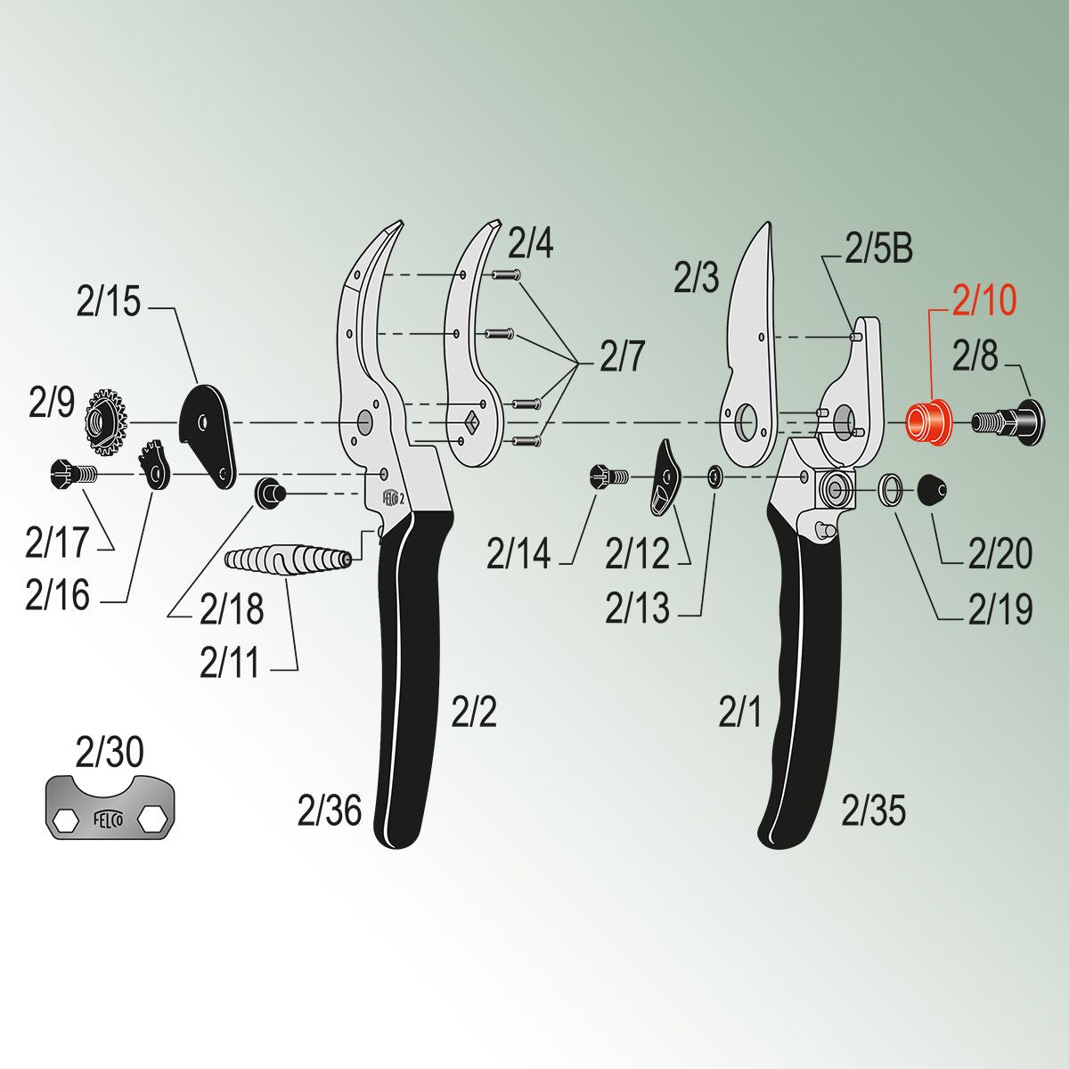 Felco Bush for Model 2, 4, 6, 11, 12